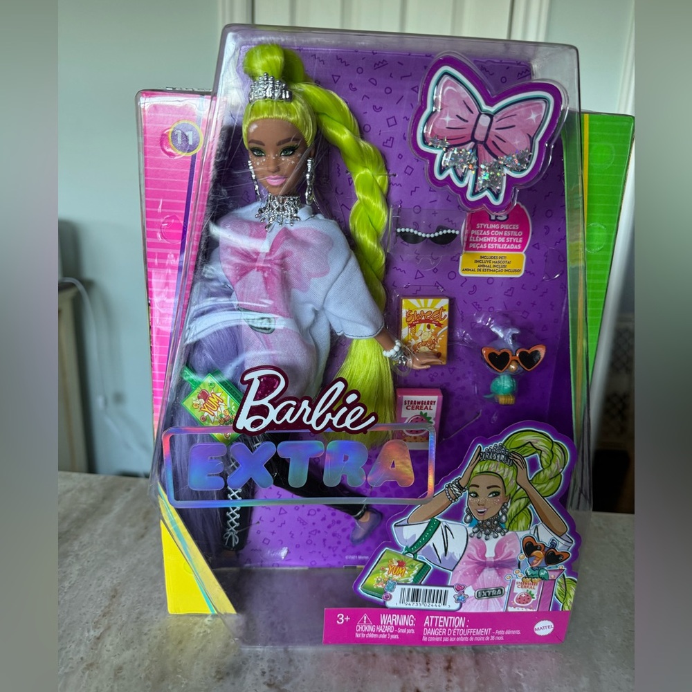 Barbie Extra Doll with Bright Yellow Hair and Pink Outfit